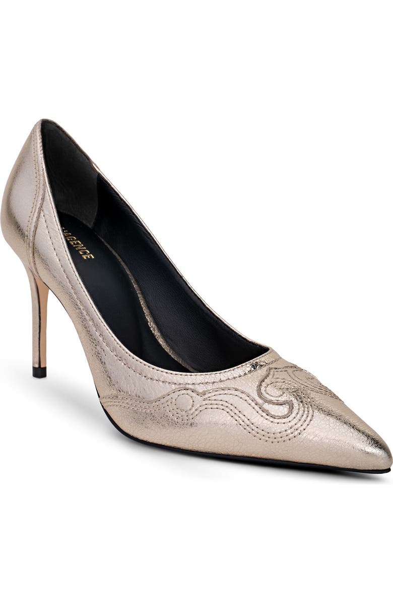 L'AGENCE Amandine Pointed Toe Pump, Main, color, Gold Metallic