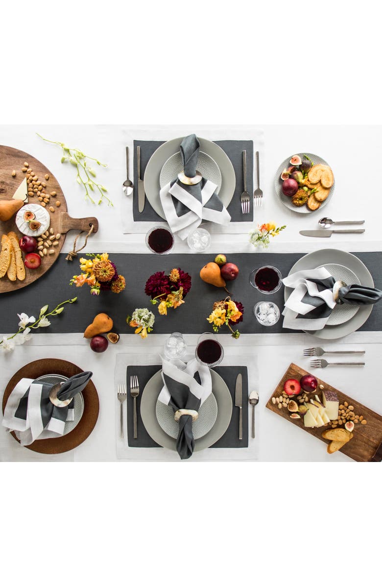 Solino Home Linen Table Runner for Dining Table, Holiday and Everyday Table Decor - Festive Edge, Alternate, color, 