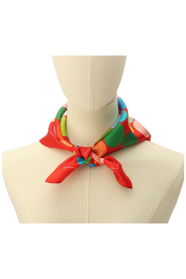 golf balls silk bandana, Alternate, color, RED MULTI