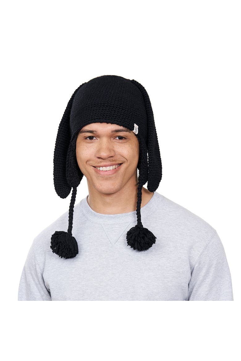 Long Ear Puppy Hat, Alternate, color, Black