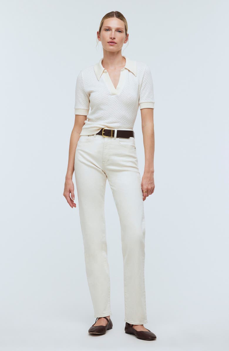 Madewell Pointelle Johnny Collar Polo, Alternate, color,