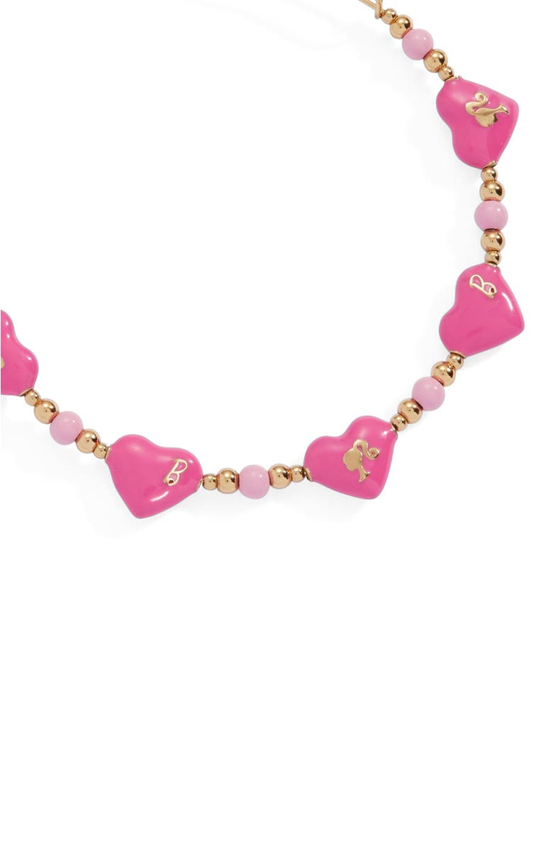 Alex and Ani Barbie Logo Heart Beaded Bangle Bracelet, Alternate, color, Gold