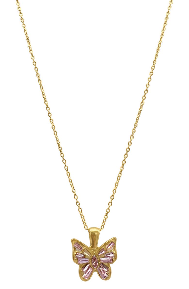 Adornia Water Resistant Crystal Butterfly Necklace, Alternate, color, 
