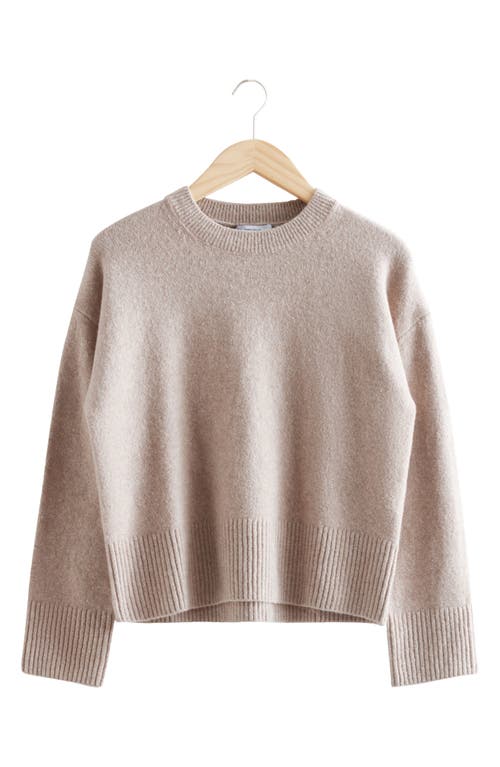 Shop & Other Stories Crewneck Sweater In Brown Melange