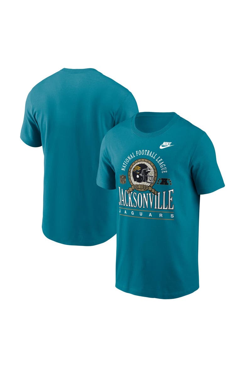 Men's Nike Teal Jacksonville Jaguars Rewind Team Spirit Essential Cotton T-Shirt, Alternate, color, Teal