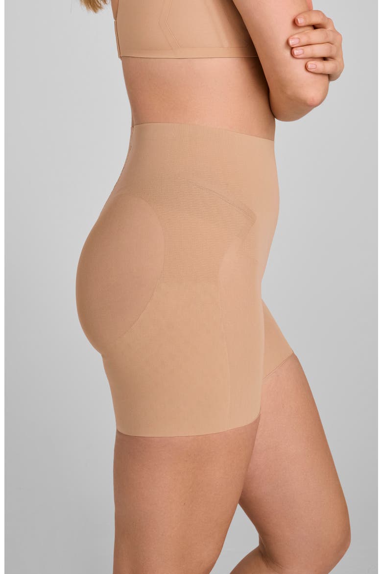 Meshsculpt Mid Rise Shaper Shorts, Alternate, color, SAND