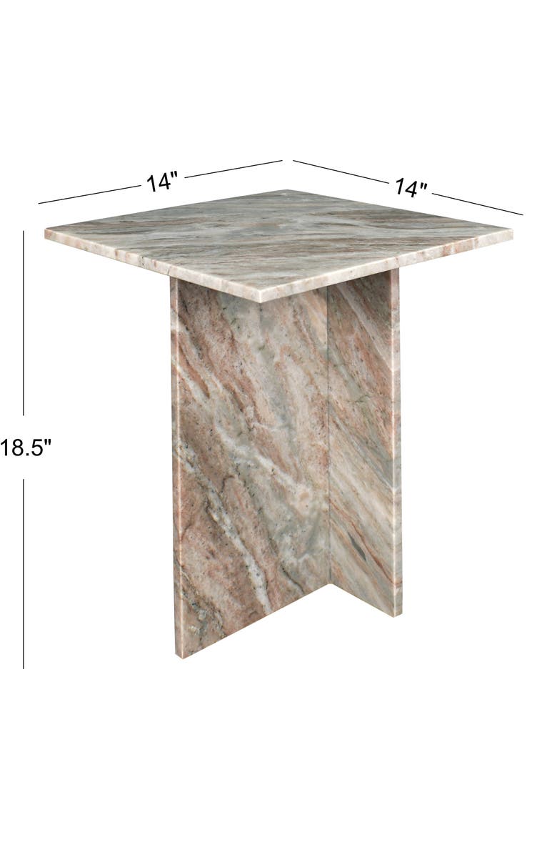 JONATHAN Y Cecil 18.5" Contemporary Natural Marble Handmade T-Shaped End Table, Alternate, color, Gray/Beige