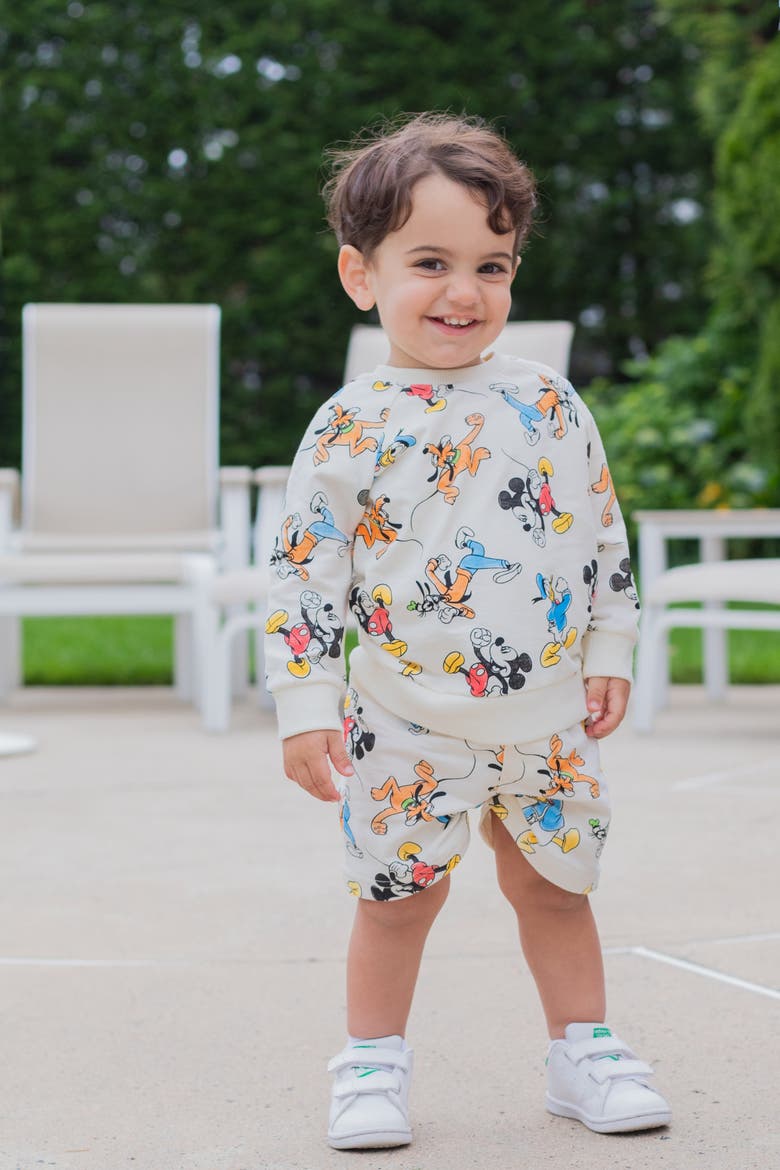 Mickey Mouse 2-Piece French Terry Sweatshirt and Shorts Set, Alternate, color, Tusk Cream