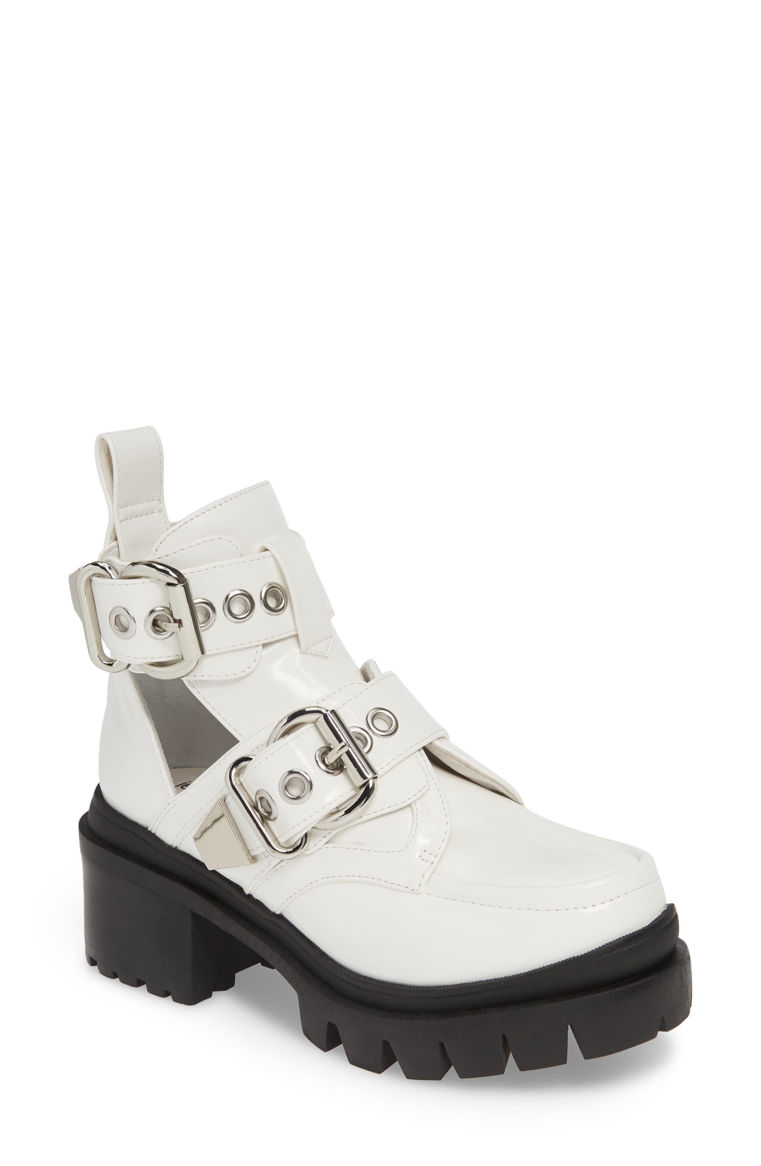 Lug Platform Bootie, Main, color, WHITE BOX SILVER