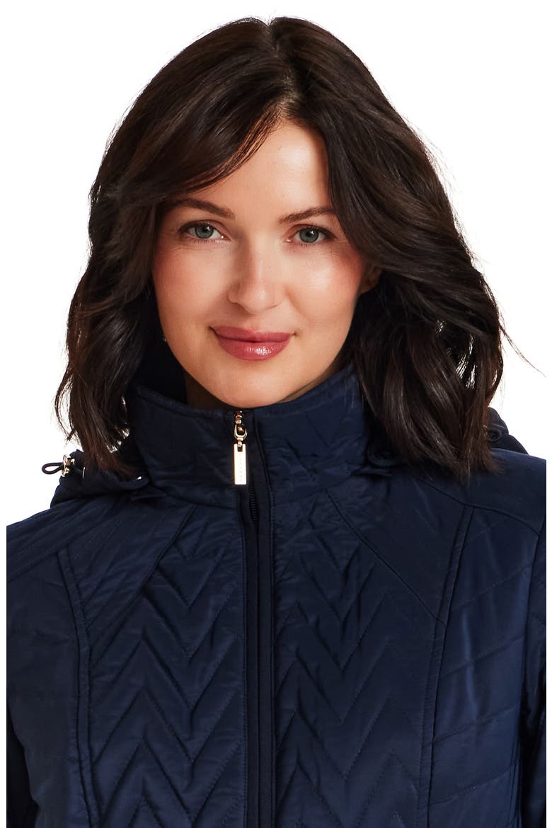 Hooded Quilted Jacket, Alternate, color, NAVY