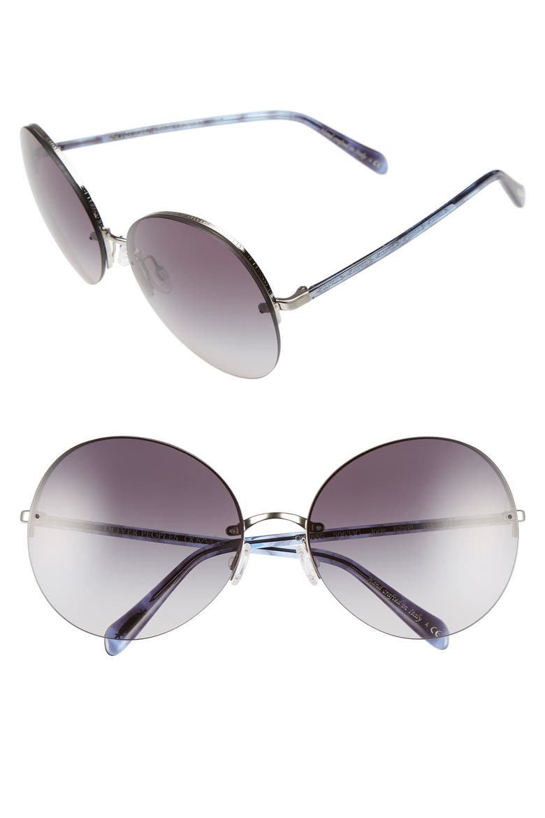 Jorie 62mm Semi Rimless Sunglasses, Main, color, METALLIC SILVER