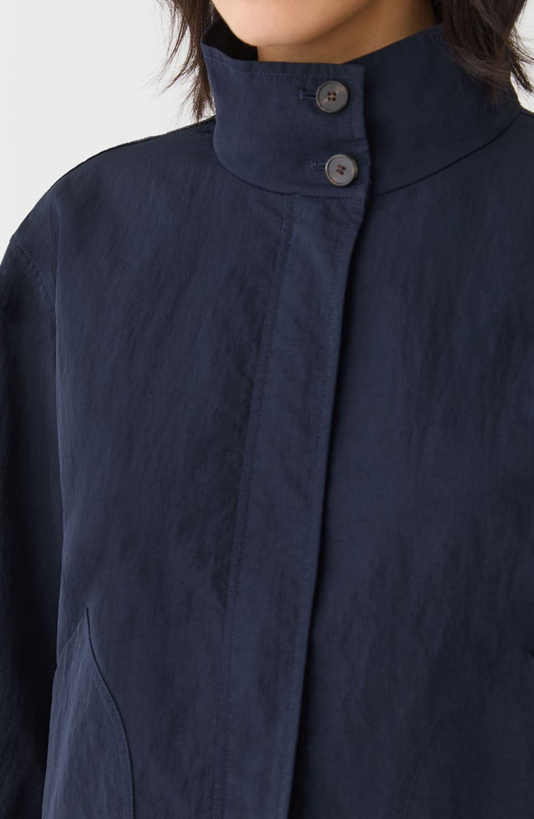 Lafayette 148 New York Calvary Twill Funnel Neck Jacket, Alternate, color, Ink