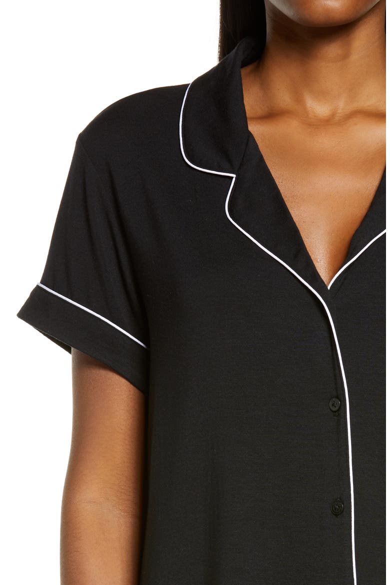 Moonlight Dream Crop Pajamas, Alternate, color, BLACK