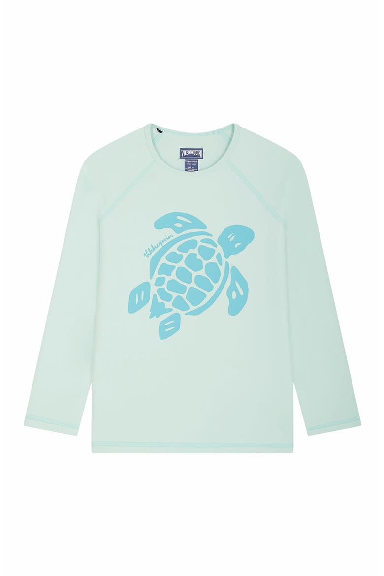 Kids' Solid Long Sleeve Rashguard, Main, color, CELADON