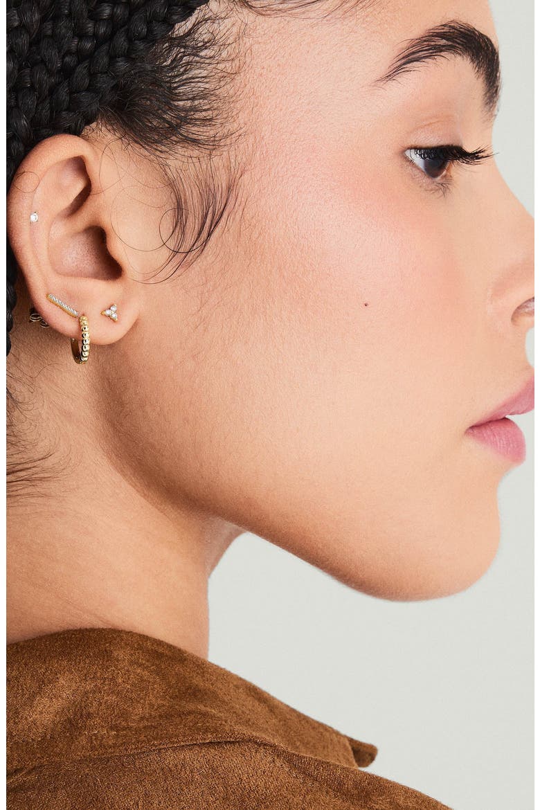 Lotus Diamond Studs, Alternate, color, 10k Yellow Gold
