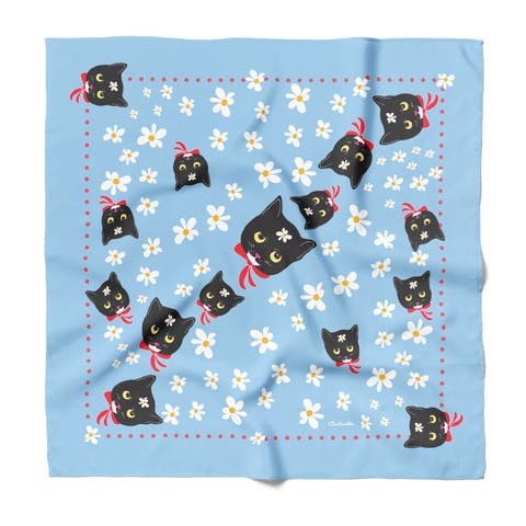 Naoko Cat Cotton Silk Bandana