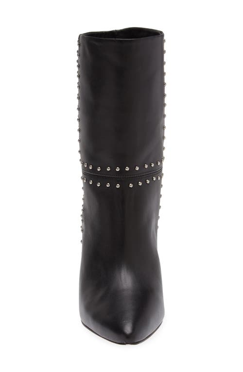 Kaanas Ada Studded Pointed Toe Genuine Suede Bootie In Black