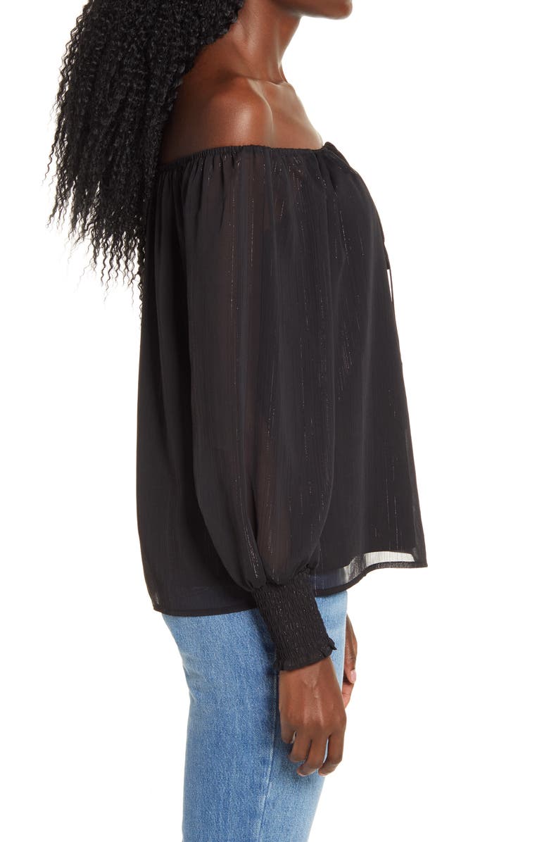 WAYF x BFF Sarah Metallic Off the Shoulder Top, Alternate, color,