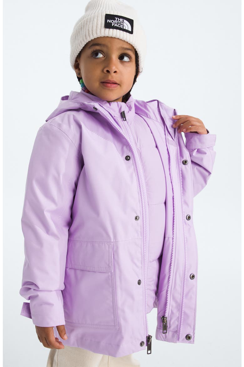 Kids' Triclimate® 600 Fill Power Down Reversible Waterproof Hooded Jacket, Alternate, color, LITE LILAC
