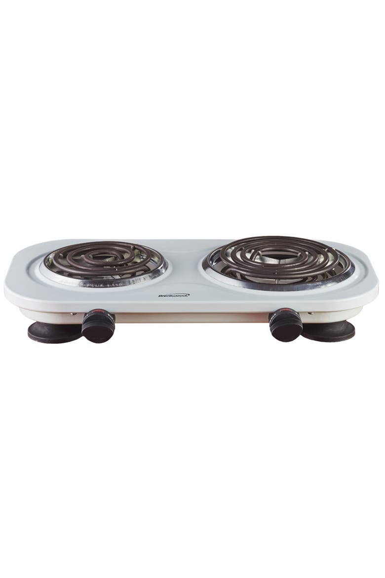 Electric 1500W Double Burner, Alternate, color, White