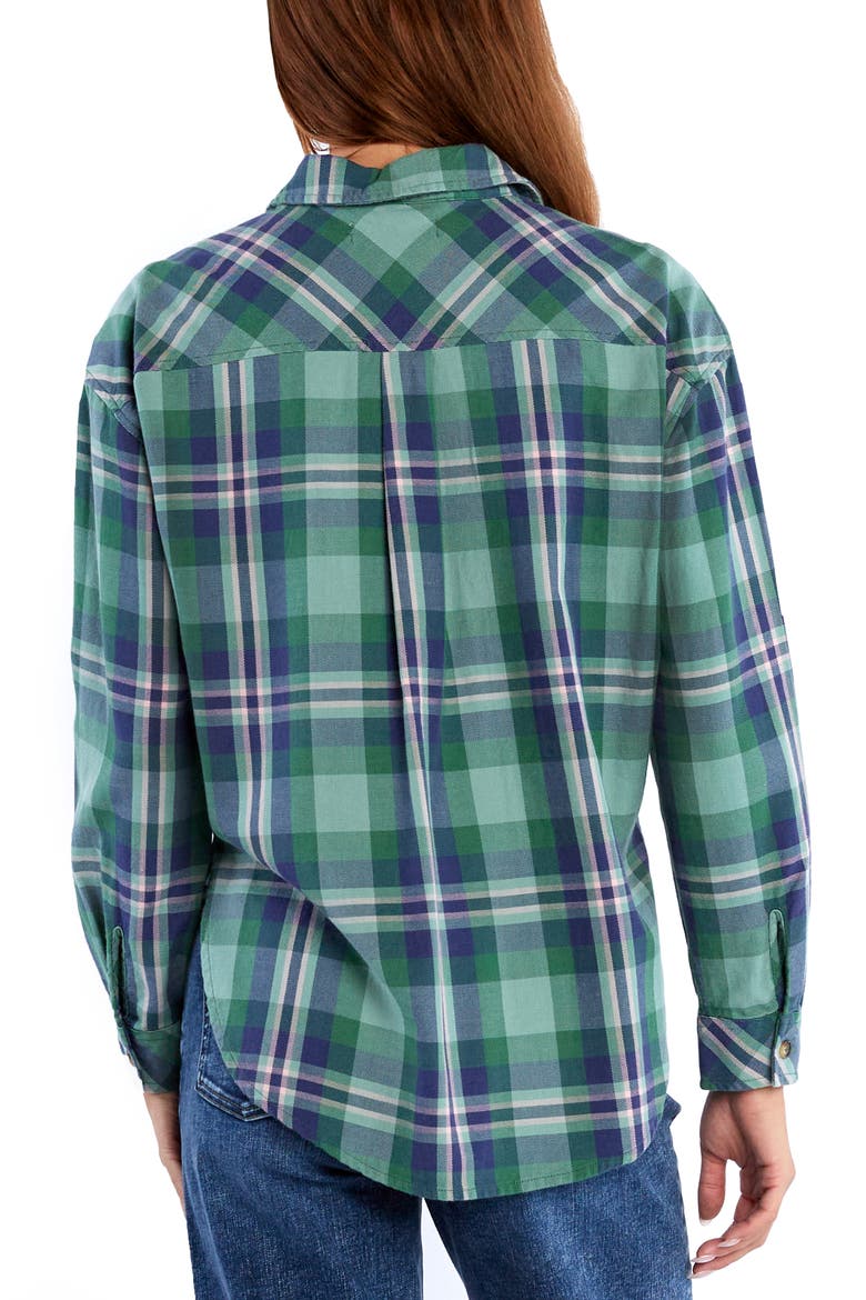 Popover Plaid Button-Up Shirt, Alternate, color, TREE FARM PLAID