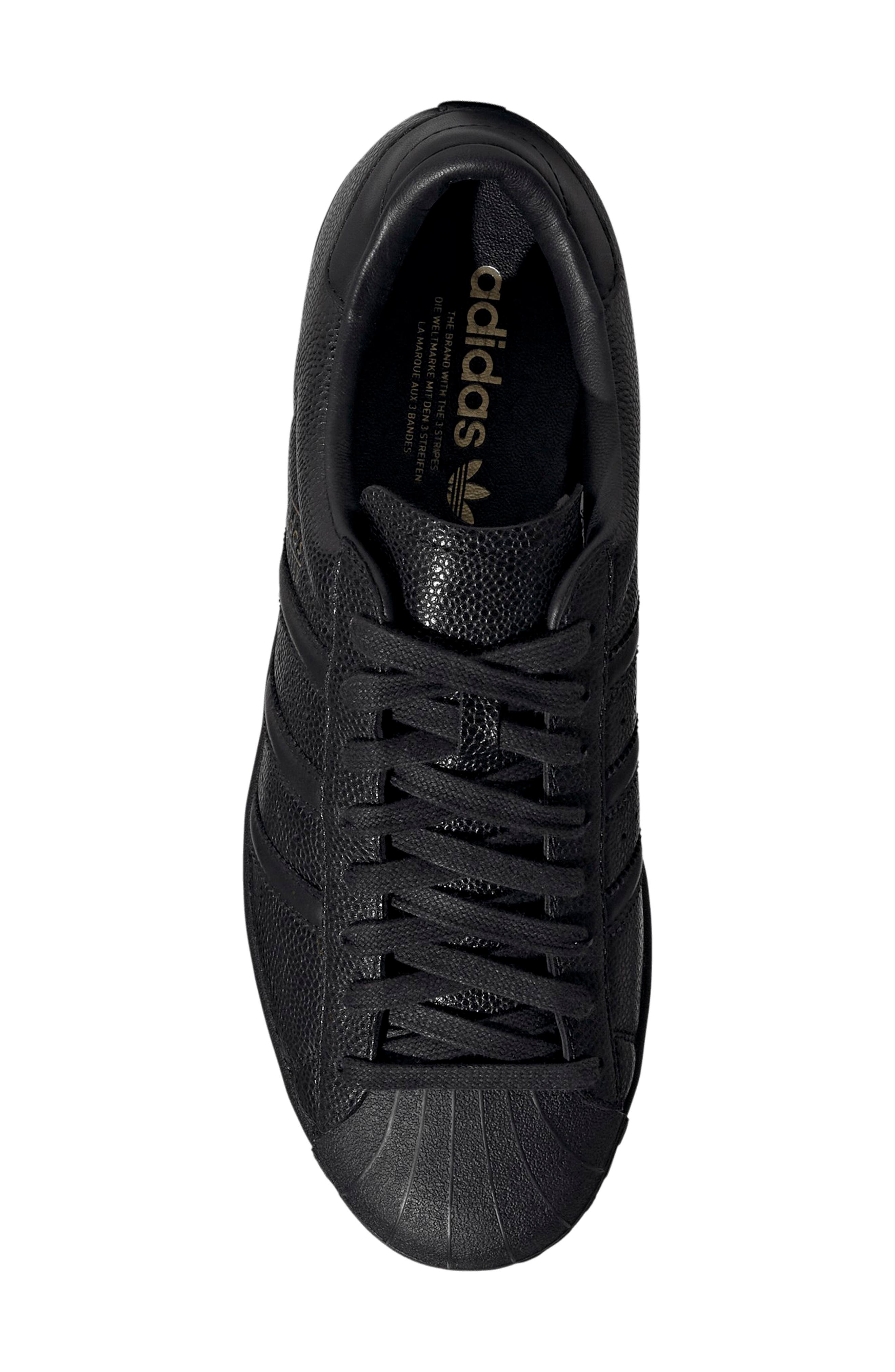 Gender Inclusive Superstar Vintage Sneaker, Alternate, color, CORE BLACK/ CORE BLACK/ GOLD