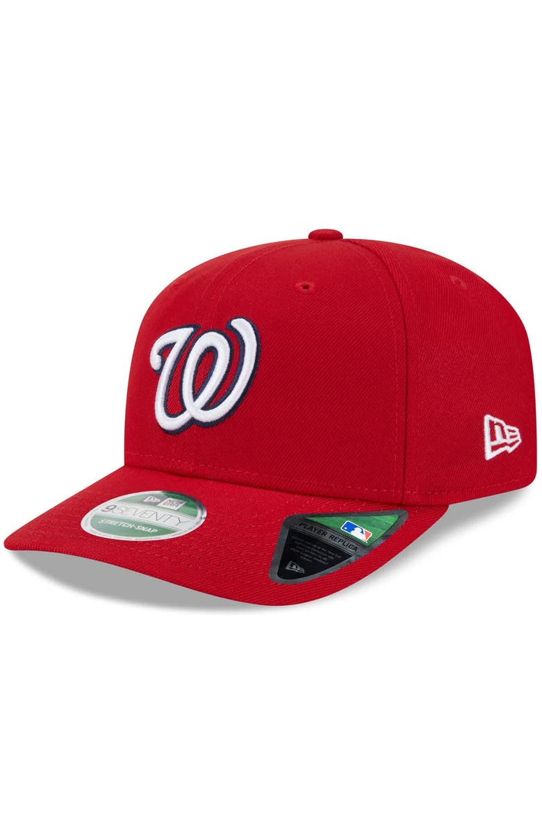 Men's New Era  Red Washington Nationals Player Replica 9SEVENTY Adjustable Hat, Main, color, Red