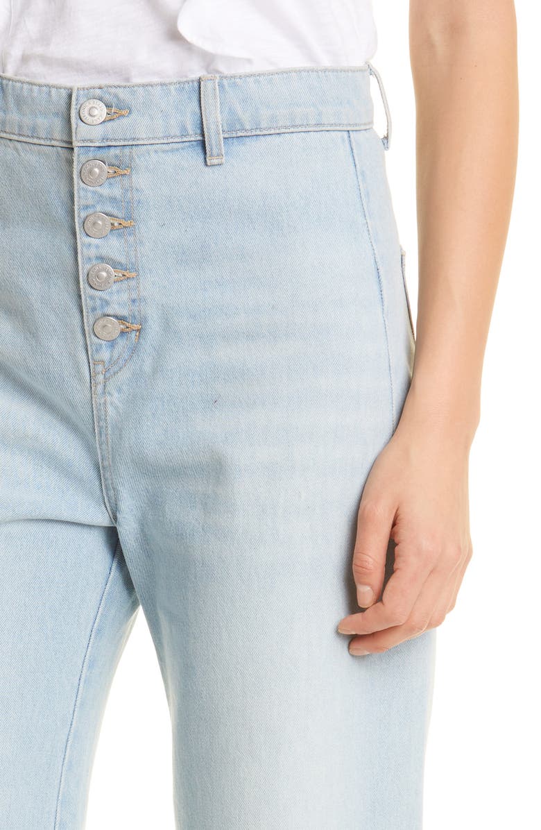 Veronica Beard Grant Wide Leg Raw Hem Jeans | Nordstromrack