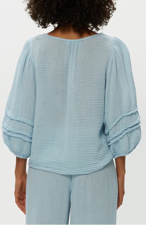Michael Stars Pruitt Balloon Sleeve Gauze Top In Fountain