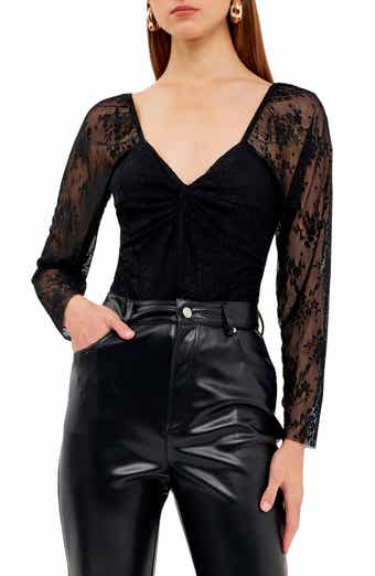 Long Sleeve Floral Lace Bodysuit