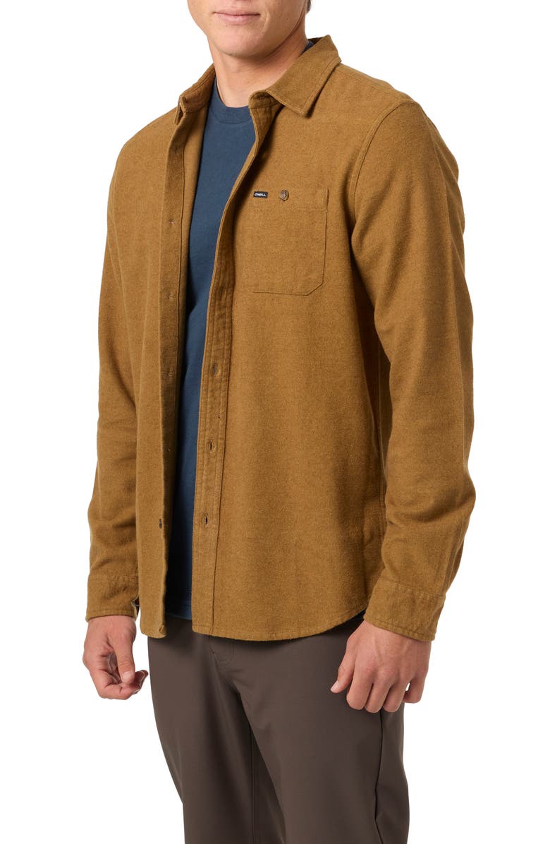 O'Neill Regent Flannel Button-Up Shirt, Alternate, color, Dark Khaki