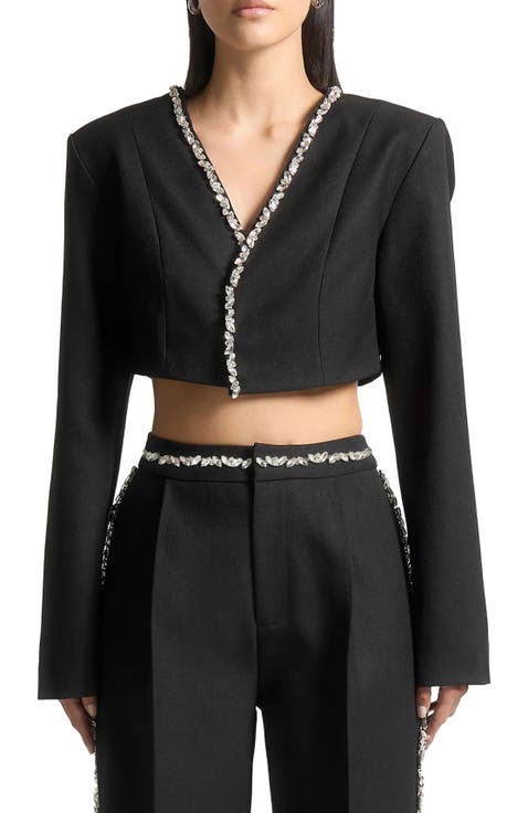 Embellished Cropped Blazer