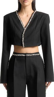 Manière De Voir Embellished Cropped Blazer