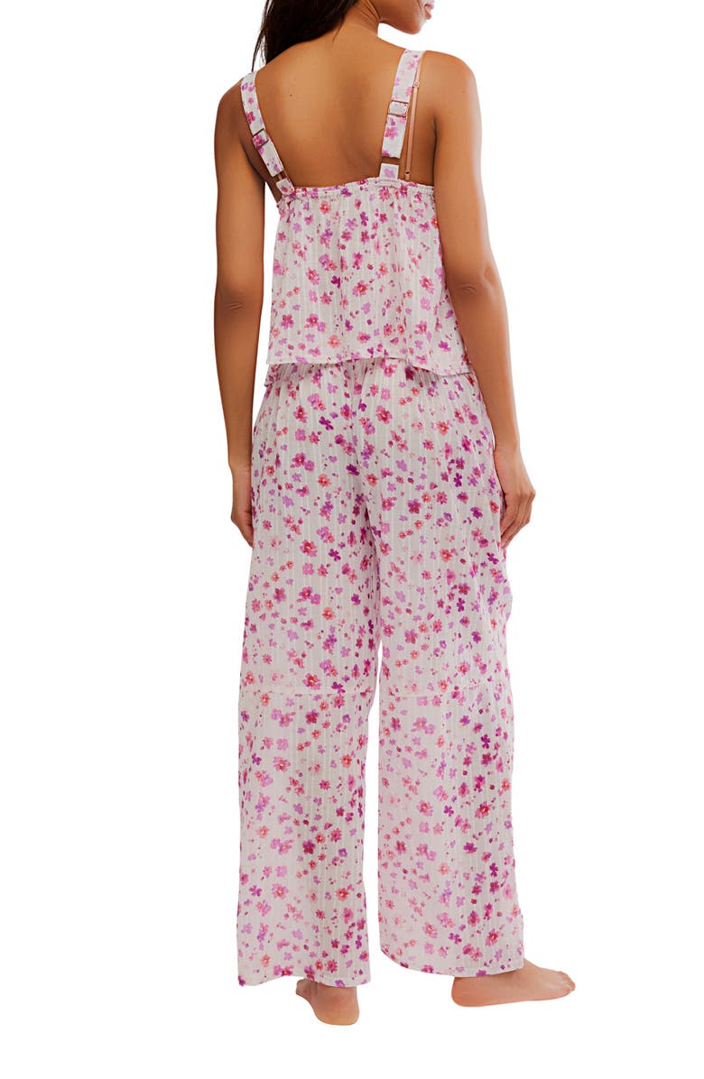 Free People Talk Tonight Floral Camisole Pajamas, Alternate, color, Berry Combo
