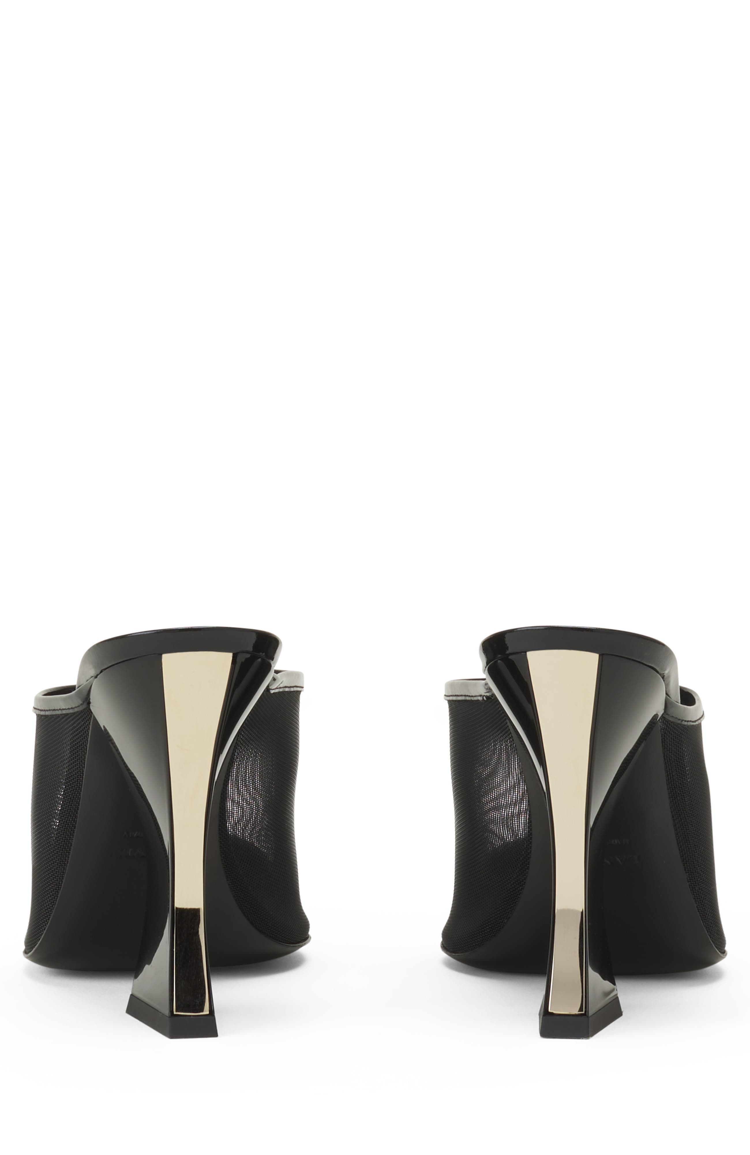 Lanvin Nocturne Mule In Mesh And Patent Leather, Alternate, color, Black