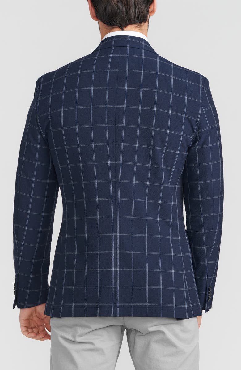 SAVILE ROW CO Navy Windowpane Seersucker Sport Coat, Alternate, color, Navy