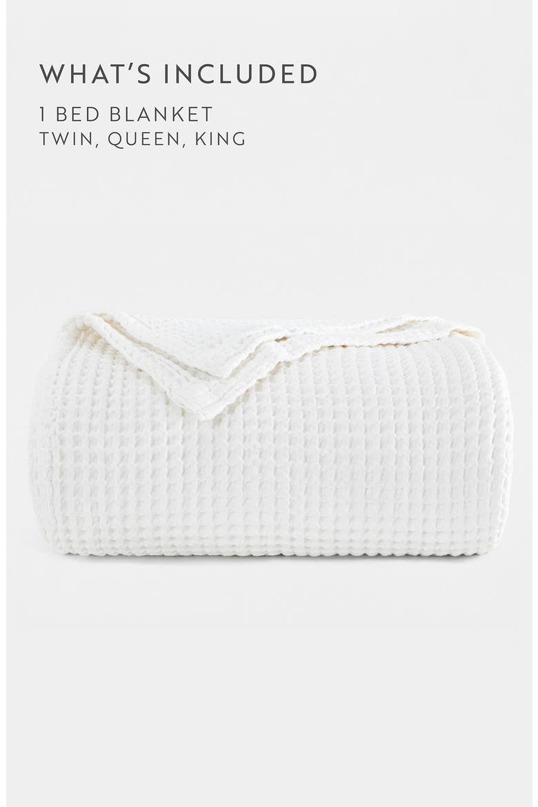 Waffle Weave Cotton Blanket, Alternate, color, WHITE