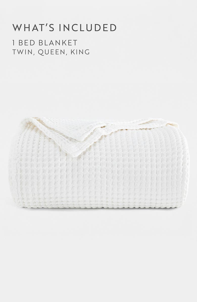 HOMESPUN <p>Waffle Weave Cotton Blanket</p>, Alternate, color, White