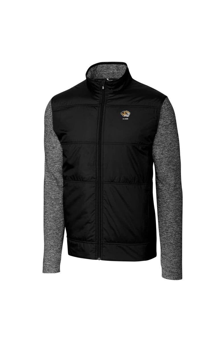 Cutter & Buck Men's Cutter & Buck Black Missouri Tigers Alumni Logo Stealth Hybrid Quilted Full-Zip Windbreaker Jacket, Alternate, color,