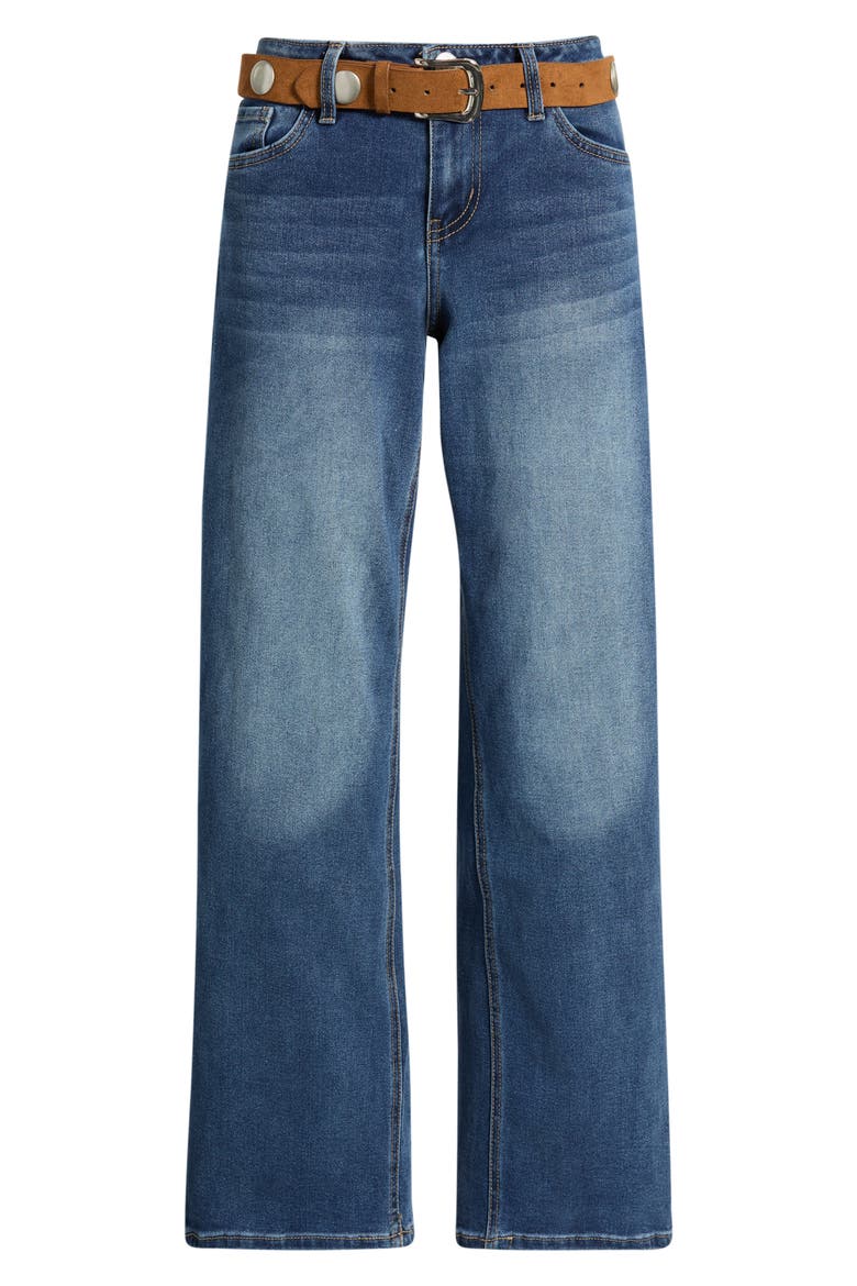 Britney Belt Low Rise Wide Leg Jeans, Alternate, color, 08PT - TINTED DARK W