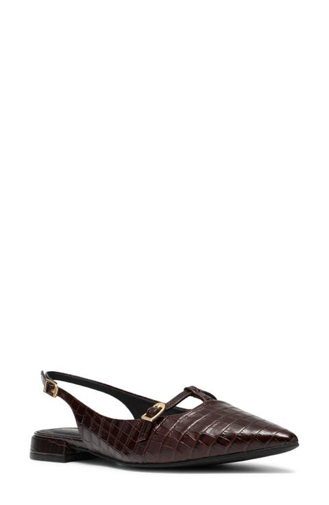 Sensa15 Jane Croc Embossed Slingback Flat