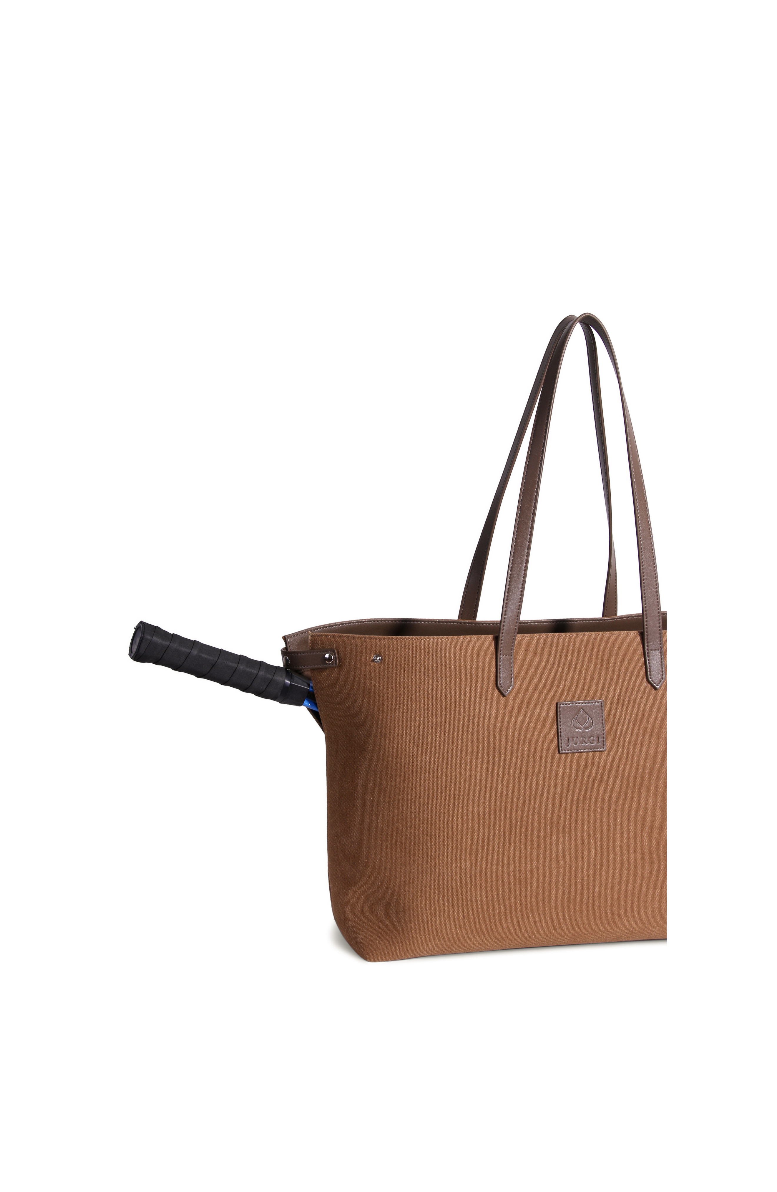 JURGI Tennis Racket Canvas and Leather Tote, Alternate, color, Camel