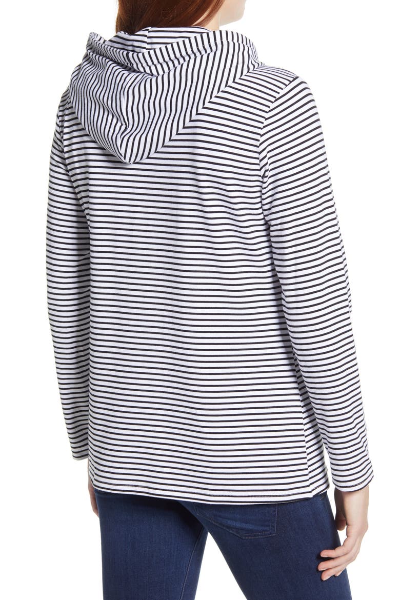 Petal Hem Stripe Maternity/Nursing Top, Alternate, color, WHITE & BLACK STRIPES