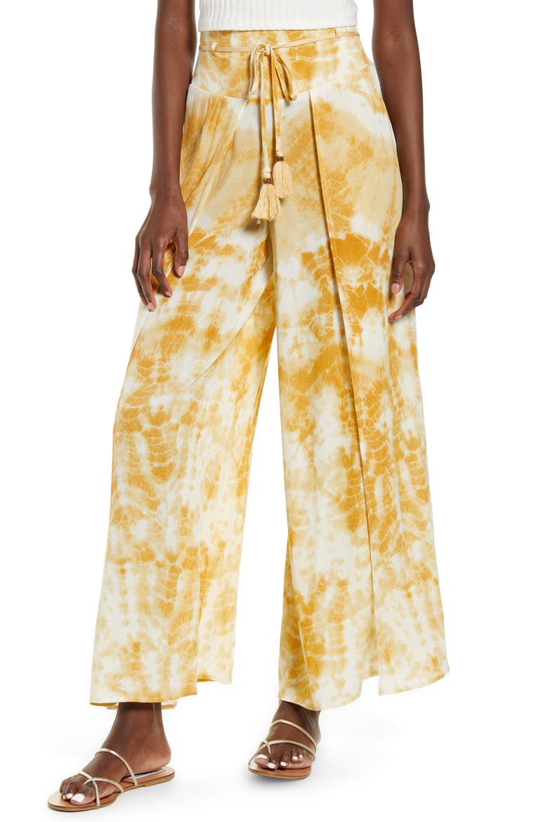 Indio Wide Leg Pants, Main, color, GOLD IVORY