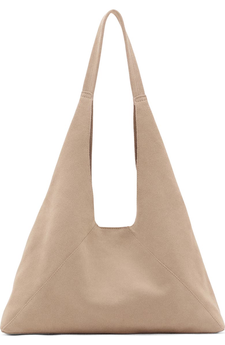 MANGO Suede Shoulder Bag, Main, color, Sand