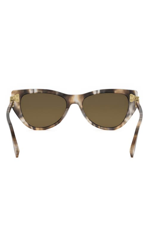 Fendi Ff Diamond Logo Acetate & Nylon Cat-eye Sunglasses In Brown