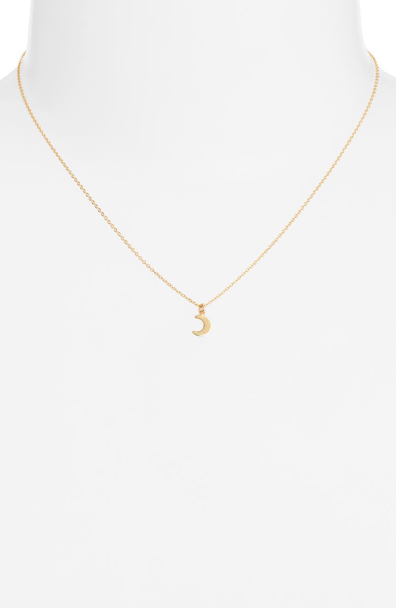 Set & Stones Moon Charm Necklace, Alternate, color, Gold