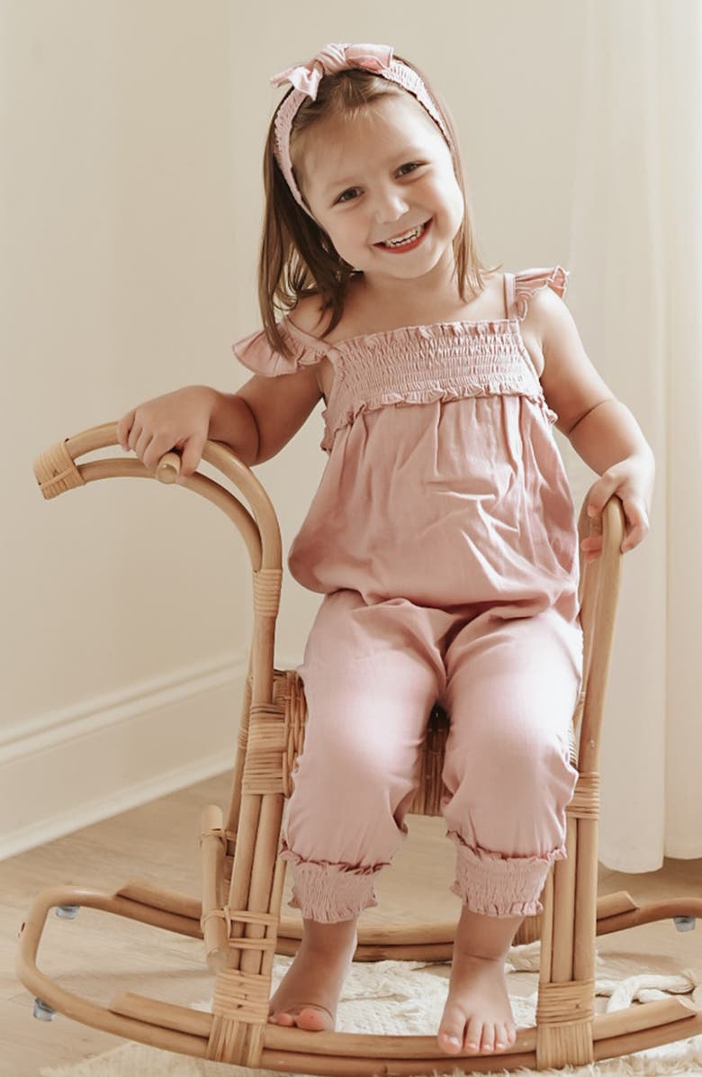 L'ovedbaby Organic Cotton Muslin Romper, Alternate, color, Taffy