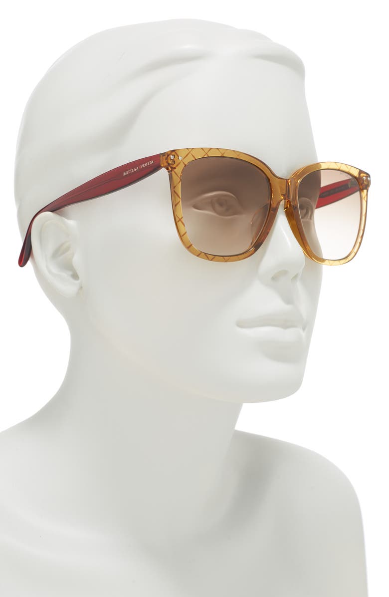 Bottega Veneta 55mm Square Sunglasses, Alternate, color,