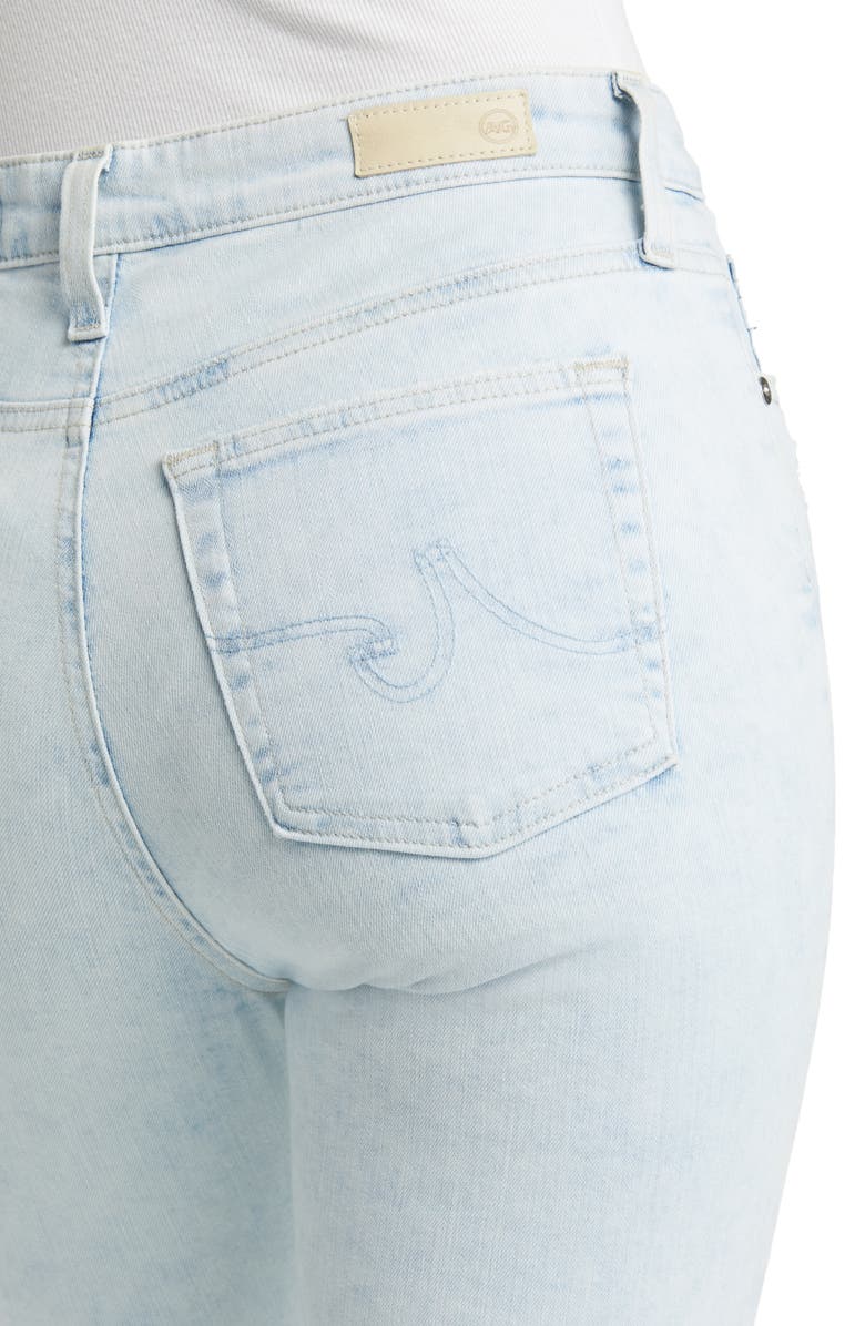 AG Mari Distressed Raw Hem Crop Straight Leg Jeans, Alternate, color, 